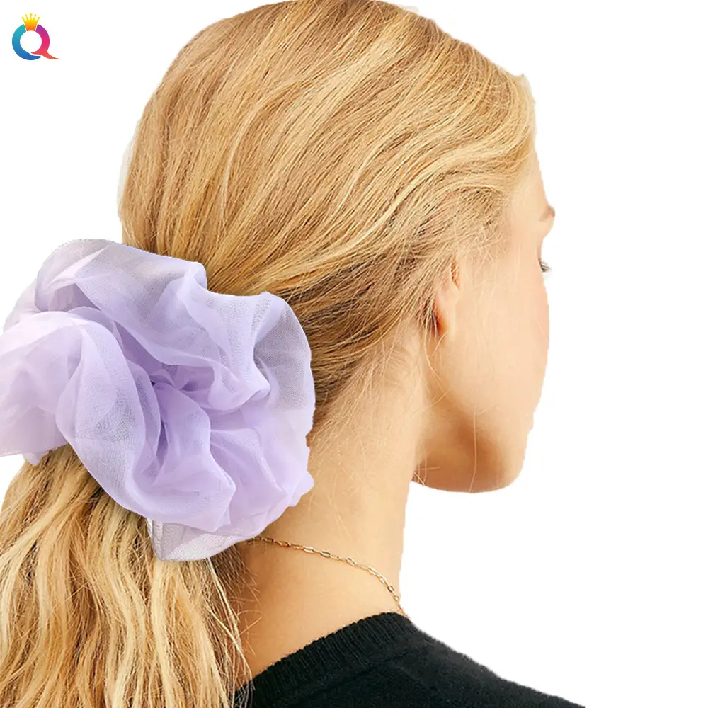 Purple Organza Hair Scrunchie Large Size - Image 14