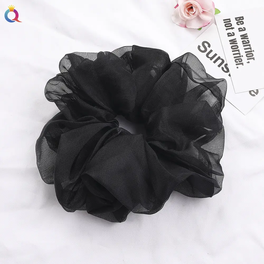 Purple Organza Hair Scrunchie Large Size - Image 10