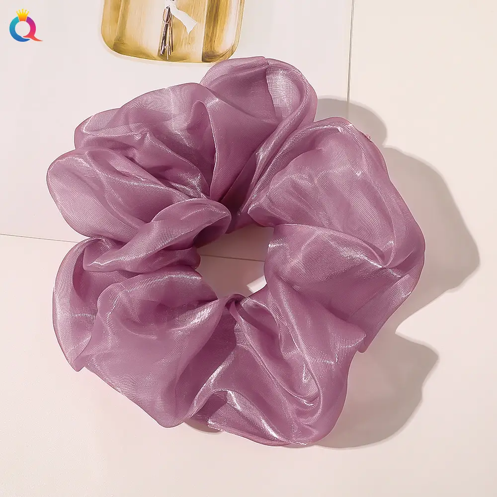 Purple Organza Hair Scrunchie Large Size - Image 11