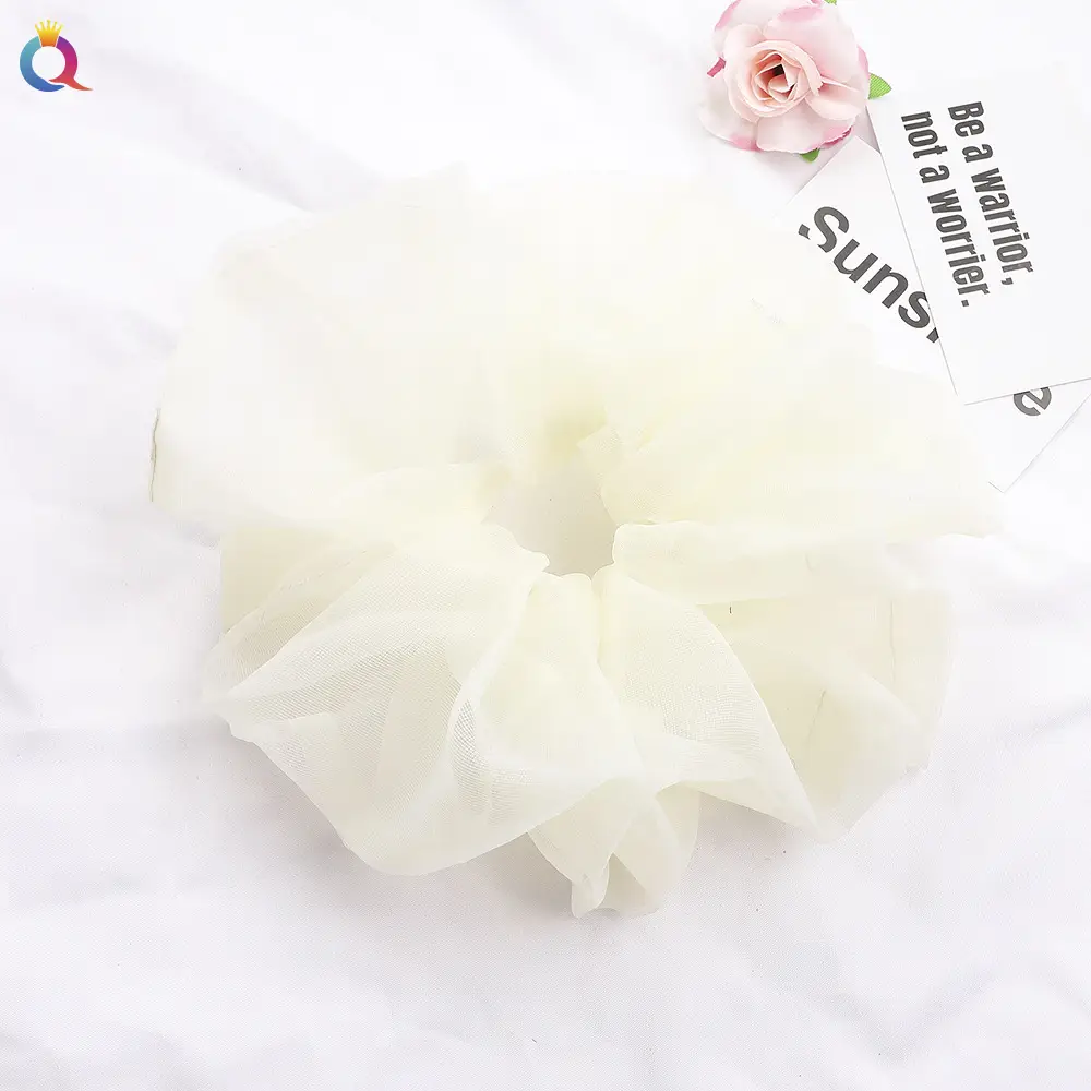 Purple Organza Hair Scrunchie Large Size - Image 2