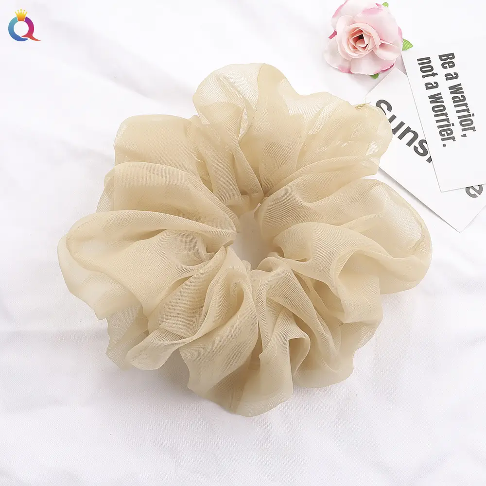 Purple Organza Hair Scrunchie Large Size - Image 3