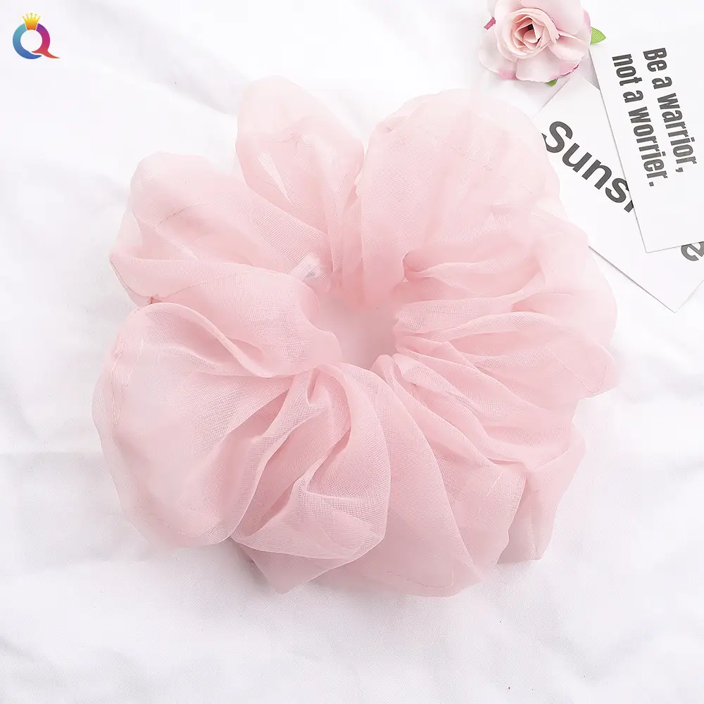 Purple Organza Hair Scrunchie Large Size - Image 7