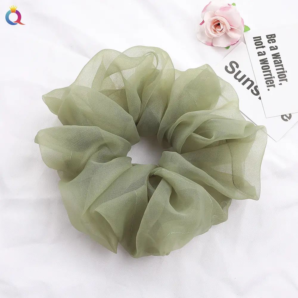 Purple Organza Hair Scrunchie Large Size - Image 8
