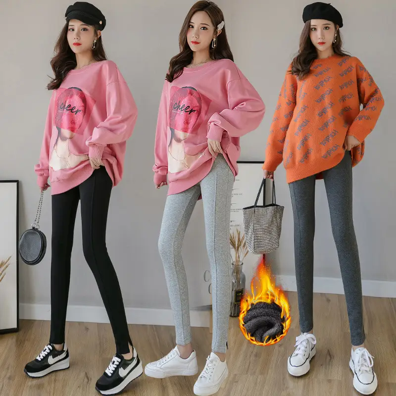 2023 Pregnant Women's Grey Leggings with Harley Icon - Image 9