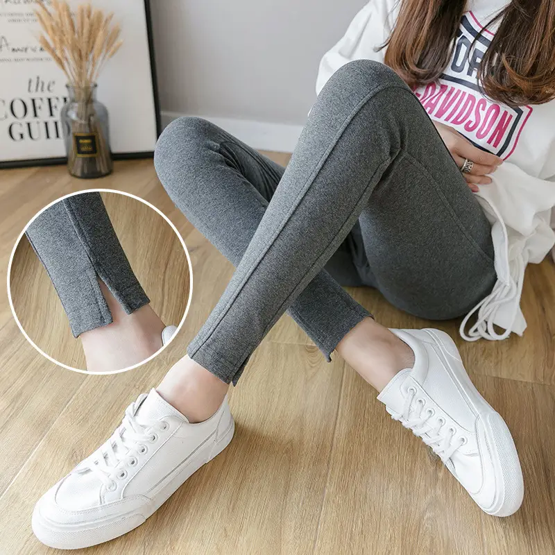 2023 Pregnant Women's Grey Leggings with Harley Icon - Image 2