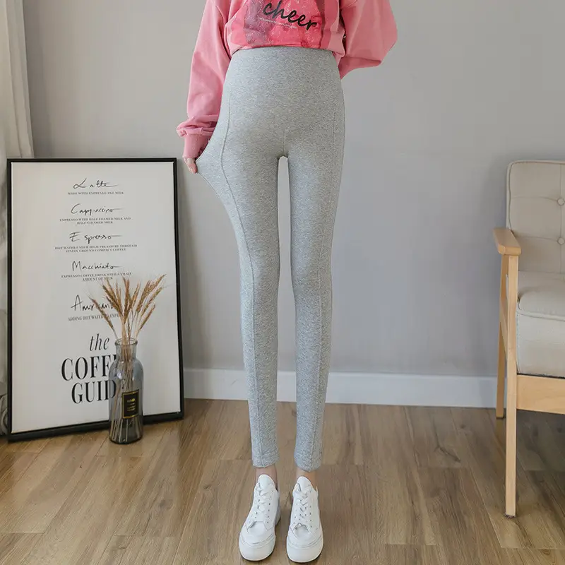 2023 Pregnant Women's Grey Leggings with Harley Icon - Image 4