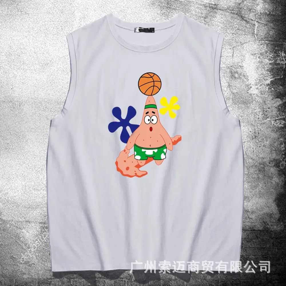 SpongeBob Sleeveless T-Shirt Black Pure Cotton - Image 8