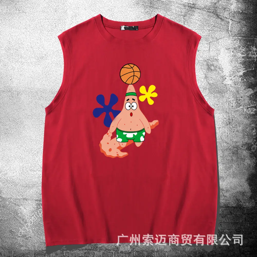 SpongeBob Sleeveless T-Shirt Black Pure Cotton - Image 10