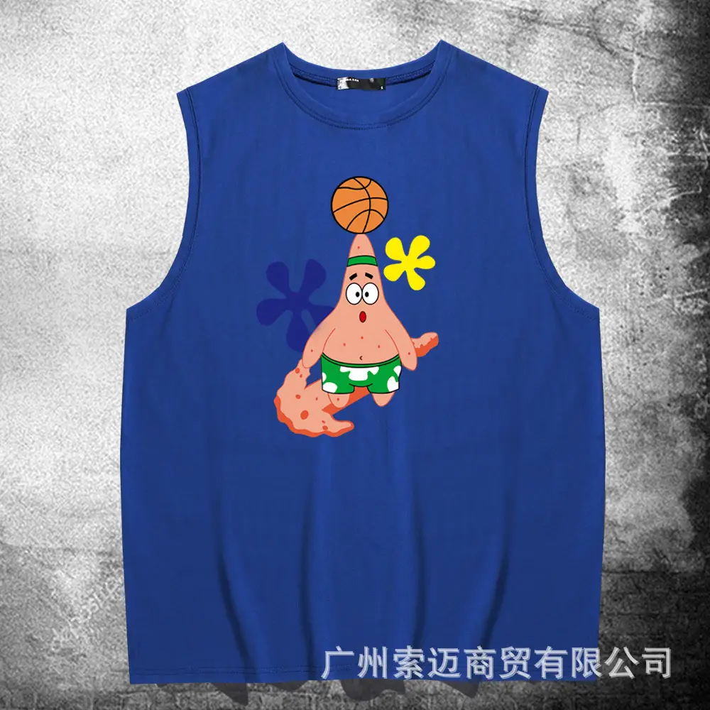 SpongeBob Sleeveless T-Shirt Black Pure Cotton - Image 11