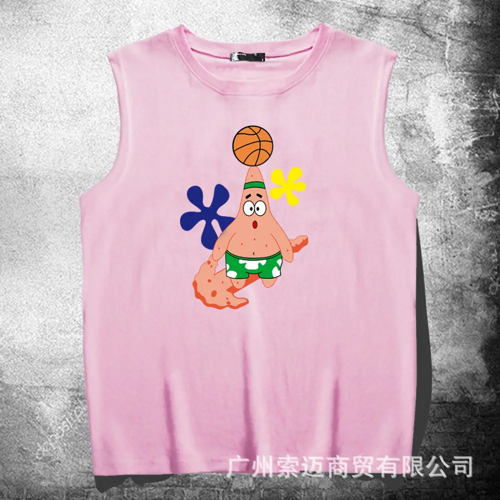 SpongeBob Sleeveless T-Shirt Black Pure Cotton - Image 12