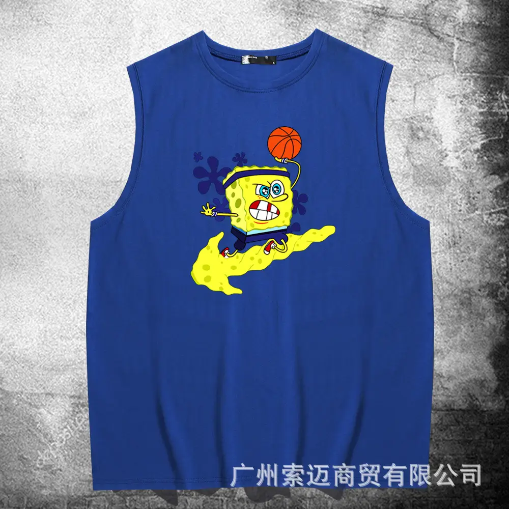 SpongeBob Sleeveless T-Shirt Black Pure Cotton - Image 5