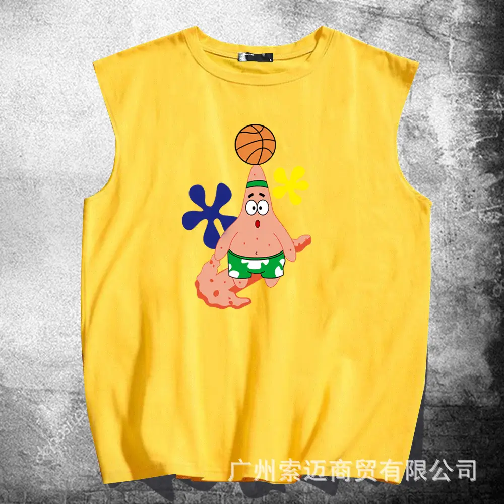 SpongeBob Sleeveless T-Shirt Black Pure Cotton - Image 9
