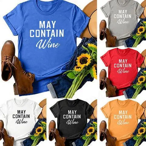 May Contain Wine Red T-Shirt Slim Fit - Image 6