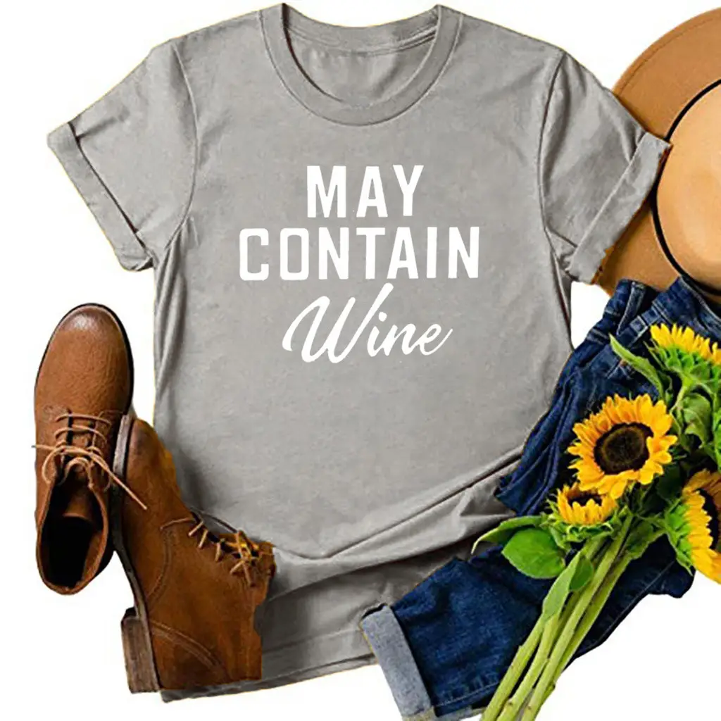 May Contain Wine Red T-Shirt Slim Fit - Image 2