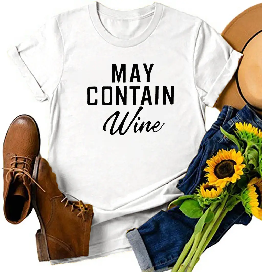 May Contain Wine Red T-Shirt Slim Fit - Image 4