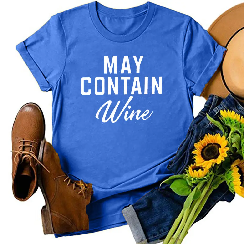 May Contain Wine Red T-Shirt Slim Fit - Image 5