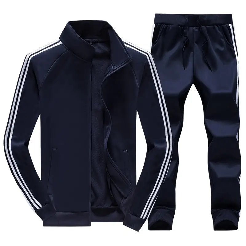 Men Silver 3 Stripe Track Suit Winter 2026 - Image 5