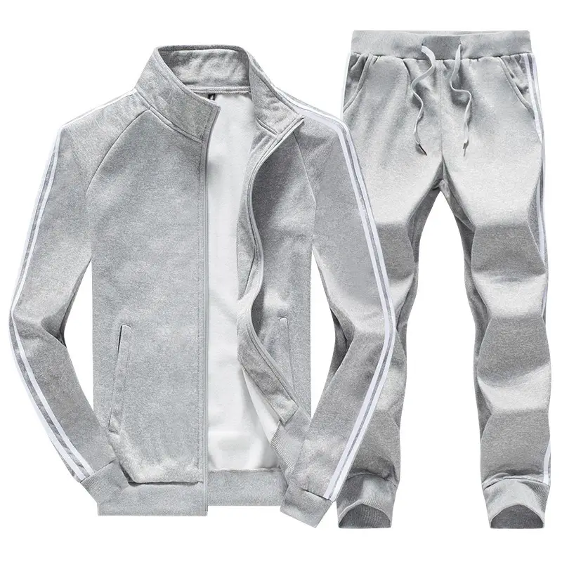 Men Silver 3 Stripe Track Suit Winter 2026 - Image 6