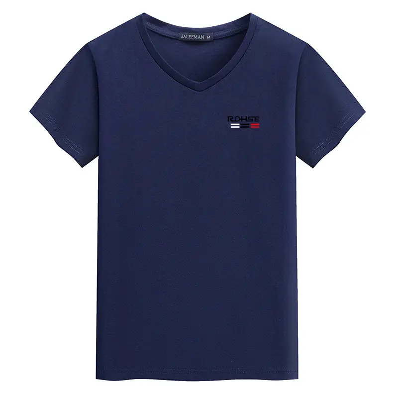 Korean Slim Fit Chicken Heart V-Neck T-Shirt Black - Image 8