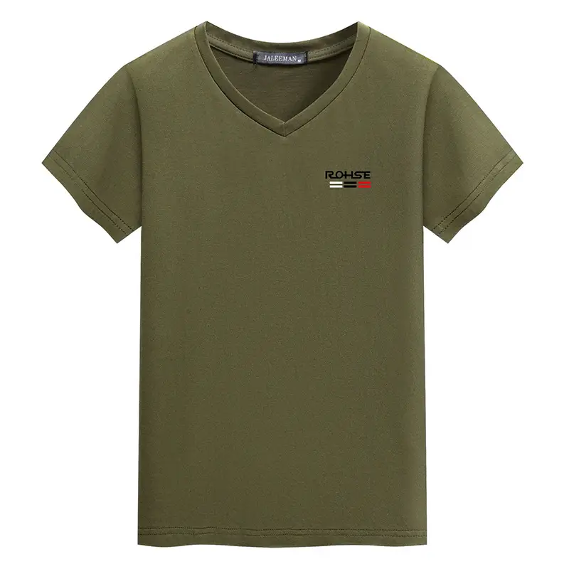 Korean Slim Fit Chicken Heart V-Neck T-Shirt Black - Image 9