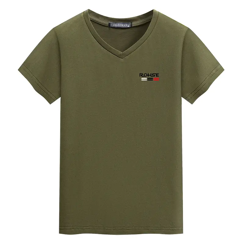 Korean Slim Fit Chicken Heart V-Neck T-Shirt Black - Image 4