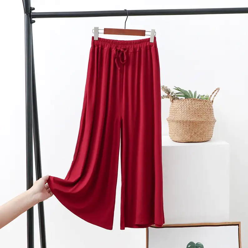 Women's Draped Modal Wide Leg Pants Large — feature 14
