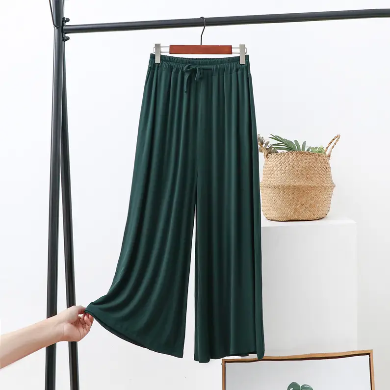 Women's Draped Modal Wide Leg Pants Large — feature 9