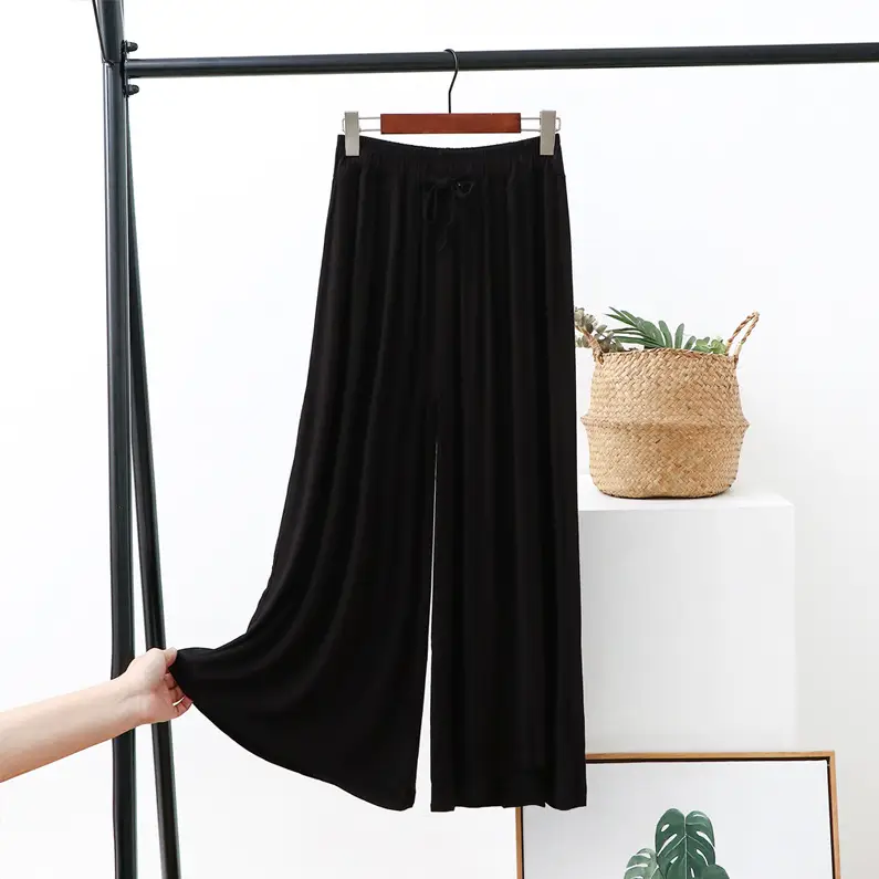 Women's Draped Modal Wide Leg Pants Large - Image 2