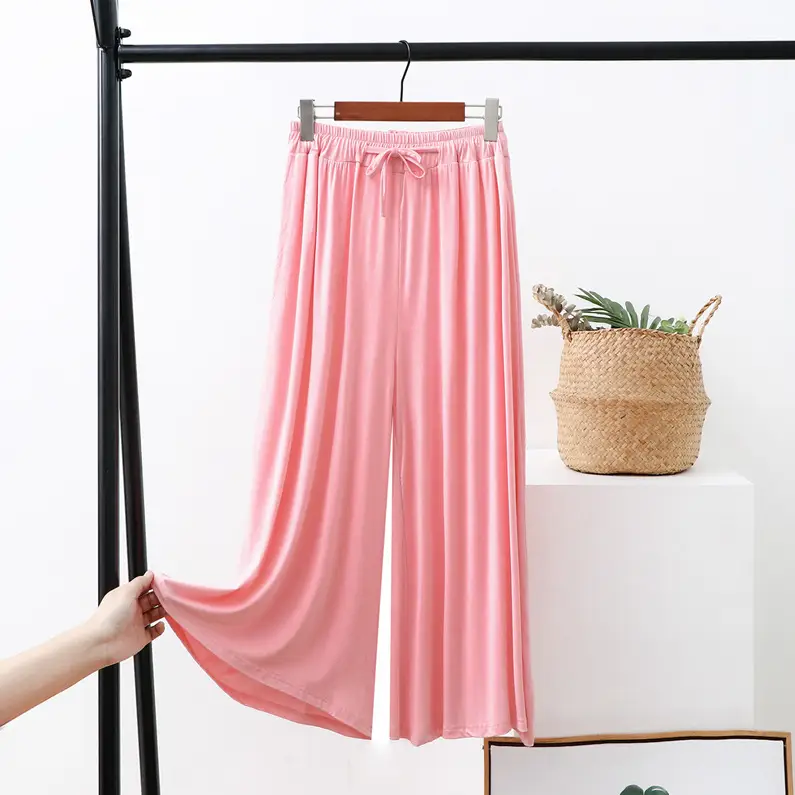 Women's Draped Modal Wide Leg Pants Large - Image 3