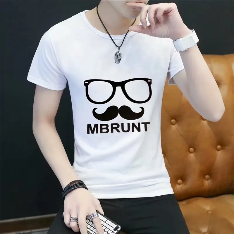Men Printed White T-Shirt with Hand Design Summer Wear - Image 16