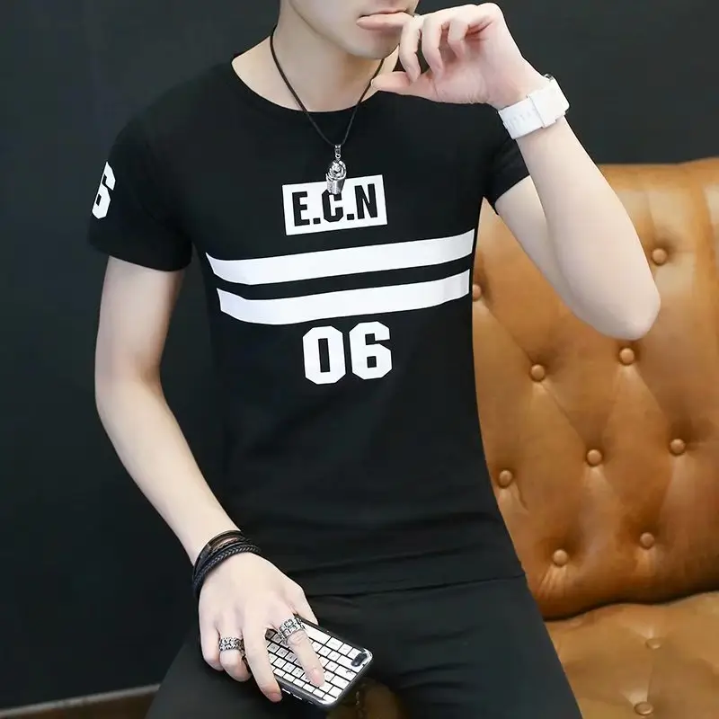 Men Printed White T-Shirt with Hand Design Summer Wear - Image 19