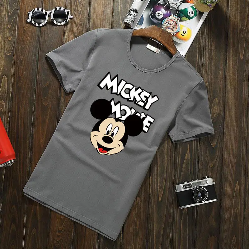 Men Cotton Mickey T-Shirt White 2024 Summer - Image 7