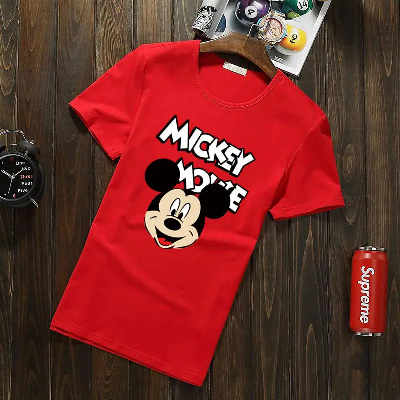 Men Cotton Mickey T-Shirt White 2024 Summer - Image 9