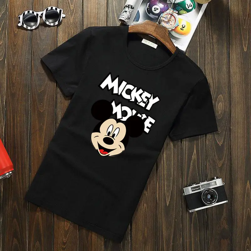 Men Cotton Mickey T-Shirt White 2024 Summer - Image 3