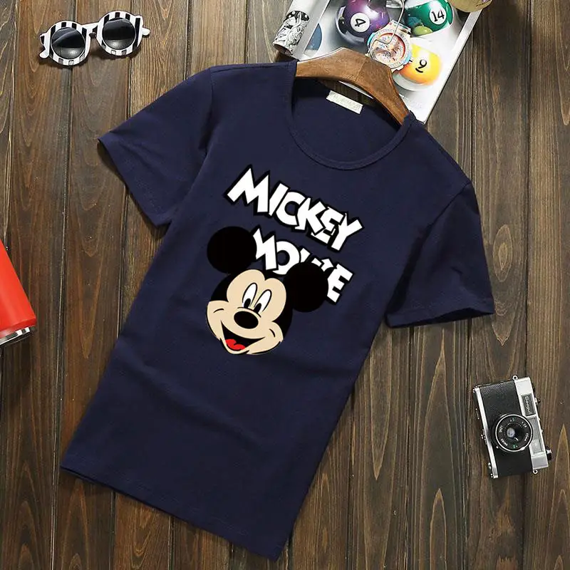 Men Cotton Mickey T-Shirt White 2024 Summer - Image 4