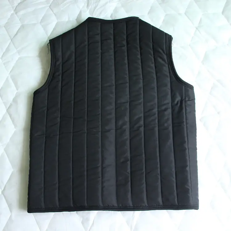 Men's Fleece Lined Waistcoat Vest Black Large - Image 6