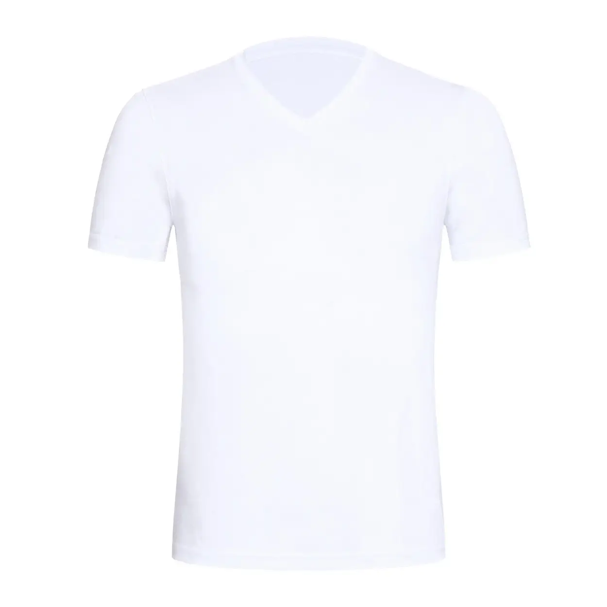 Men 2023 V Neck White T-Shirt - Image 4