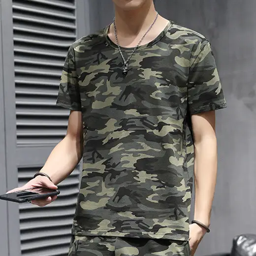 Men Camo Cotton T-Shirt Round Neck China