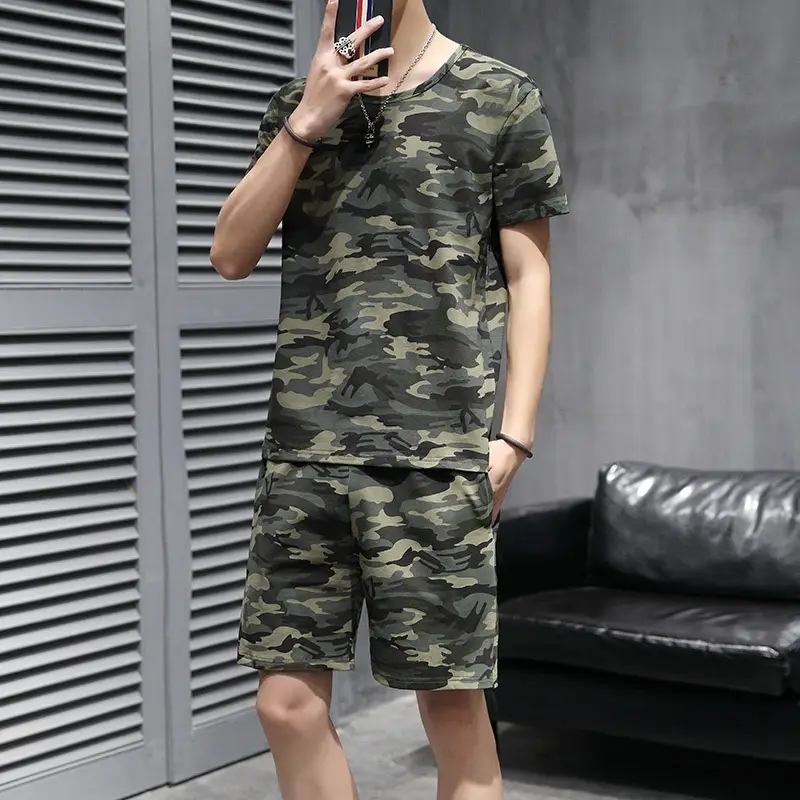 Men Camo Cotton T-Shirt Round Neck China