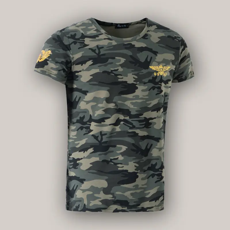 Men Camo Cotton T-Shirt Round Neck China