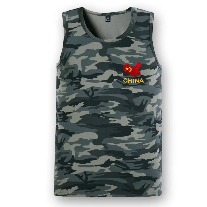 Men Camo Cotton T-Shirt Round Neck China