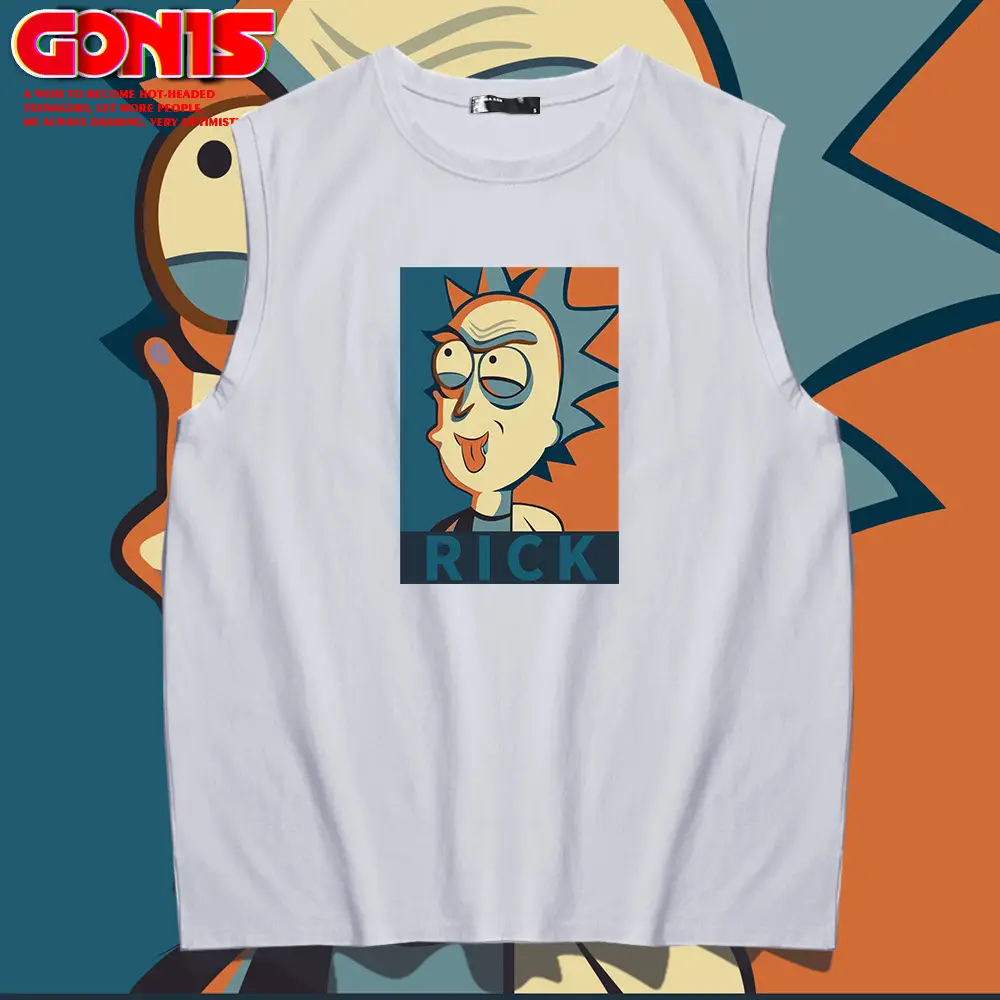 Japanese Anime Rick Sleeveless Vest Pink Large - Image 8