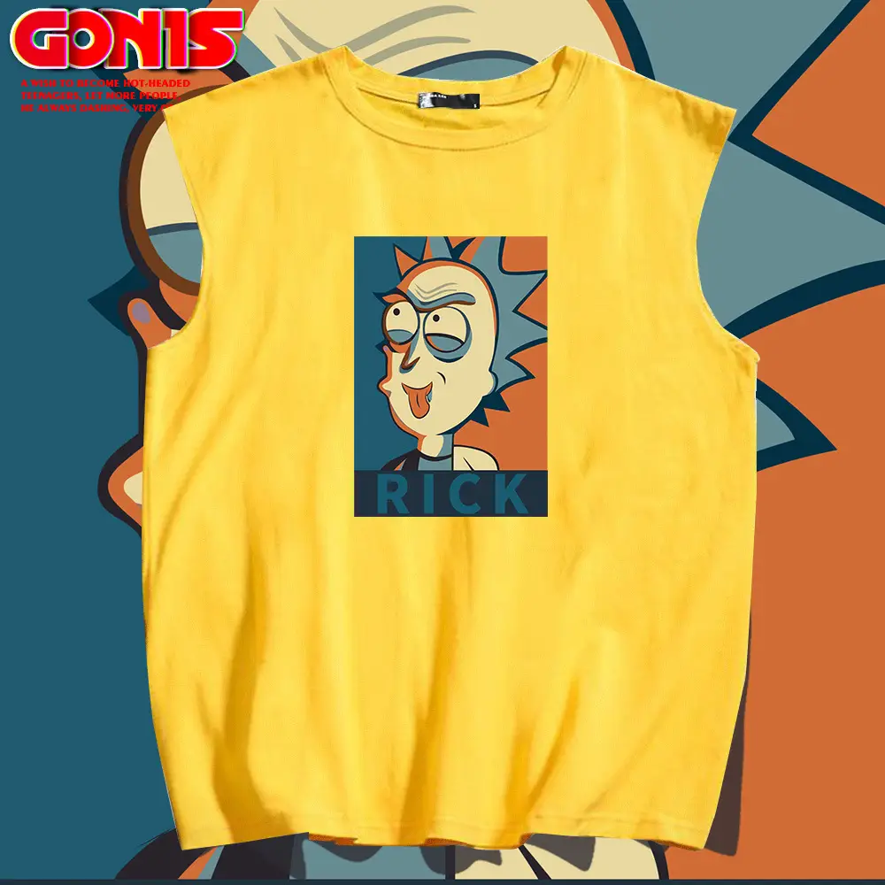 Japanese Anime Rick Sleeveless Vest Pink Large - Image 9
