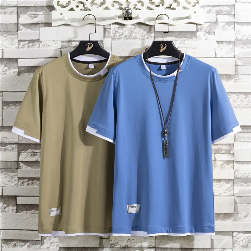 Men's Pure Cotton Loose Fit T-Shirt Black White Summer Style