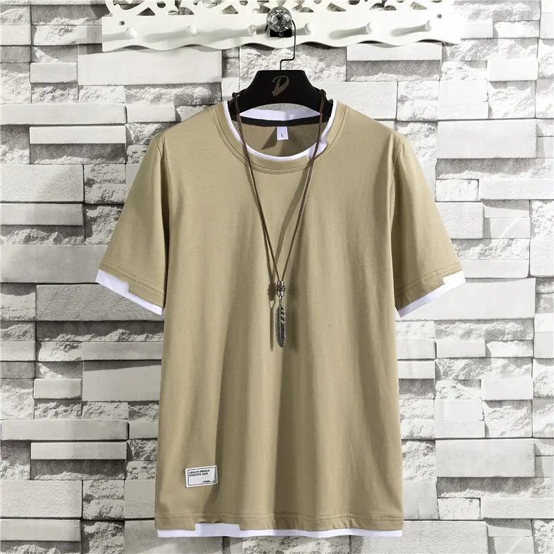 Men's Pure Cotton Loose Fit T-Shirt Black White Summer Style