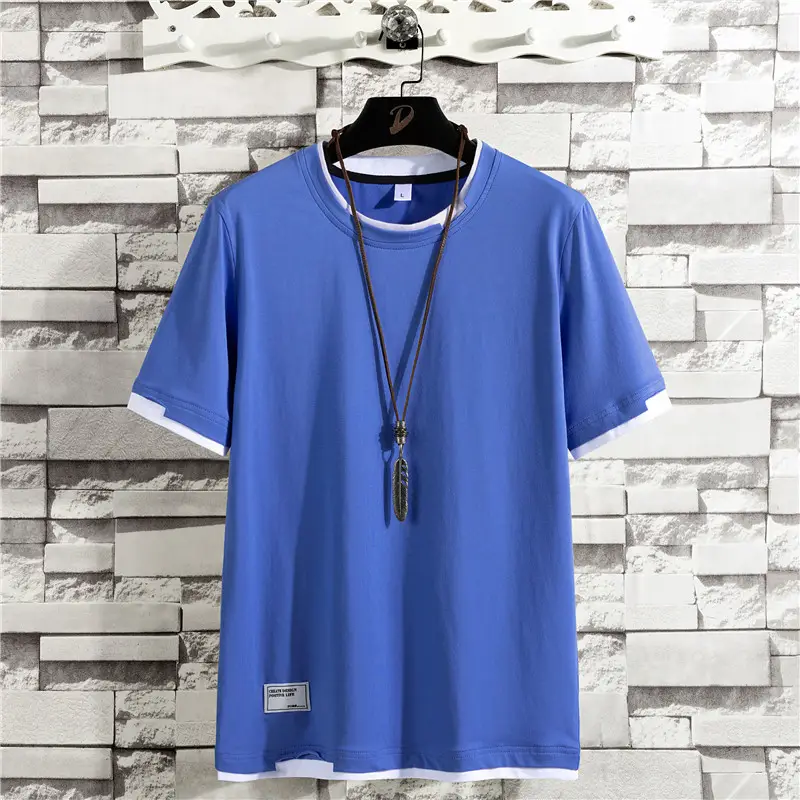 Men's Pure Cotton Loose Fit T-Shirt Black White Summer Style