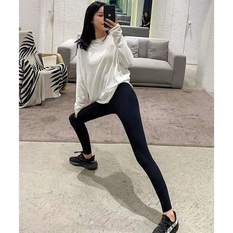 Black Stretch Yoga Pants for Women with Soft Padding - Image 8