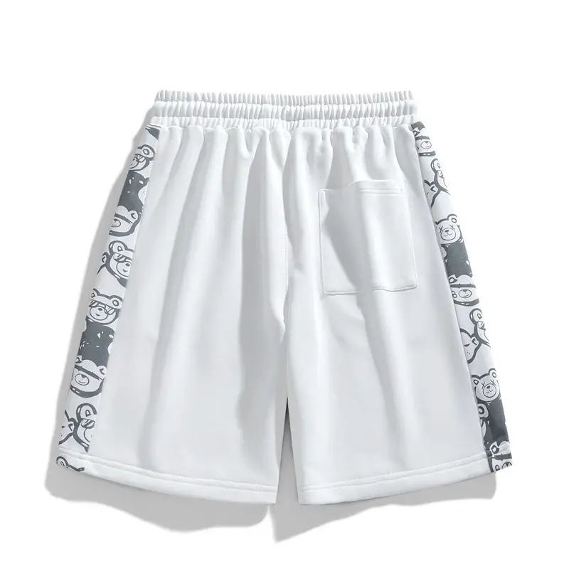 Men Black Korean Style Cotton Shorts with Cat Print - Image 10