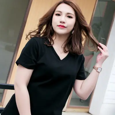 2025 Summer V Neck Green T-Shirt Large - Image 6
