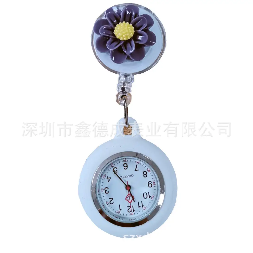 Nurse Pocket Watch Retractable Pull Buckle Source Watch Factory In-Stock Wholesale Hospital Work Badge Gift Watch Dial